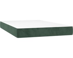 vidaXL - Pocketveringmatras - medium - 120x200x20 - cm - fluweel - donkergroen