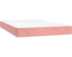 vidaXL - Pocketveringmatras - medium - 120x200x20 - cm - fluweel - roze