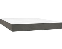 vidaXL - Pocketveringmatras - medium - 140x190x20 - cm - fluweel - donkergrijs