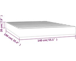 vidaXL - Pocketveringmatras - medium - 140x190x20 - cm - fluweel - roze