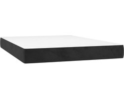 vidaXL - Pocketveringmatras - medium - 140x190x20 - cm - fluweel - zwart