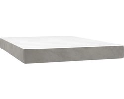 vidaXL - Pocketveringmatras - medium - 140x200x20 - cm - fluweel - lichtgrijs