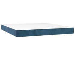 vidaXL - Pocketveringmatras - medium - 160x200x20 - cm - fluweel - donkerblauw