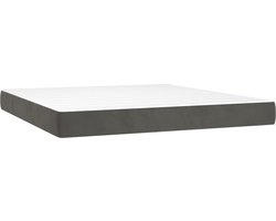 vidaXL - Pocketveringmatras - medium - 160x200x20 - cm - fluweel - donkergrijs