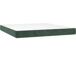 vidaXL - Pocketveringmatras - medium - 160x200x20 - cm - fluweel - donkergroen