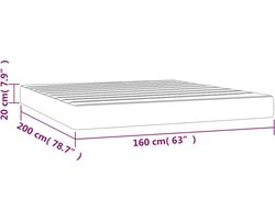 vidaXL - Pocketveringmatras - medium - 160x200x20 - cm - fluweel - zwart