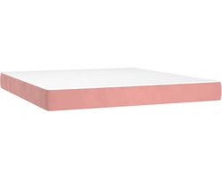 vidaXL - Pocketveringmatras - medium - 160x220x20 - cm - fluweel - roze