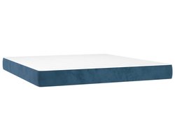 vidaXL - Pocketveringmatras - medium - 180x200x20 - cm - fluweel - donkerblauw