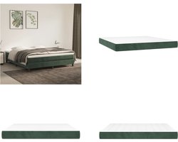vidaXL - Pocketveringmatras - medium - 180x200x20 - cm - fluweel - donkergroen