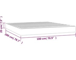 vidaXL - Pocketveringmatras - medium - 180x200x20 - cm - fluweel - zwart