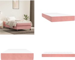 vidaXL - Pocketveringmatras - medium - 80x200x20 - cm - fluweel - roze