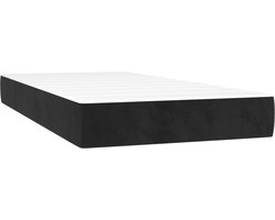 vidaXL - Pocketveringmatras - medium - 80x200x20 - cm - fluweel - zwart