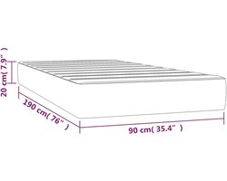 vidaXL - Pocketveringmatras - medium - 90x190x20 - cm - fluweel - donkerblauw