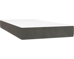 vidaXL - Pocketveringmatras - medium - 90x190x20 - cm - fluweel - donkergrijs