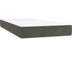 vidaXL - Pocketveringmatras - medium - 90x200x20 - cm - fluweel - donkergrijs