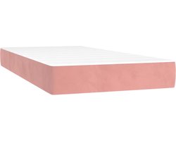 vidaXL - Pocketveringmatras - medium - 90x200x20 - cm - fluweel - roze