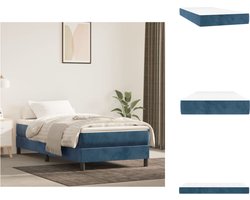 vidaXL Pocketveringmatras - Pocketveringmatrassen - Matras - Pocketvering Matras - Pocketveringmatras 90x200x20 cm fluweel donkerblauw