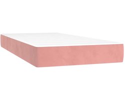 vidaXL - Pocketveringmatras - voor - kinderen - medium - 80x160 - cm - fluweel - roze