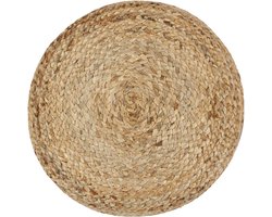 vidaXL Poef - Handgemaakt - Jute - 40x45 cm - Groen Poef - Jute Poef - Handgemaakte Poef - Zitkussen - Vloerzeil