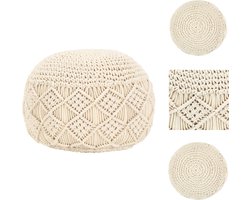 vidaXL Poef - Poefs - Poefen - Handgemaakte Poef - Poef macramé handgemaakt 45x30 cm katoen