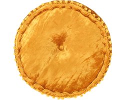 vidaXL Poef Rond - Fluweel - Mosterdkleurig - 40x20 cm Fluwelen Poef - Poef Mustard - Lounge Stoffen Poef - Vloerzeil - Bijzettafel