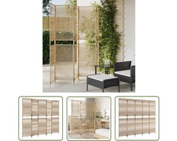 vidaXL Poly Rattan - Kamerscherm - Kamerscherm 5 panelen poly rattan beige - Dividers - Privacy Screen - Interieurdecoratie