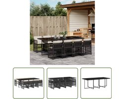 vidaXL Poly Rattan - Tuinset - 9-delige Tuinset poly rattan zwart - Buis Meubel - Outdoor Furniture - Lounge Set
