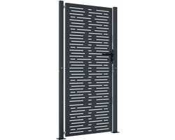 vidaXL - Poort - 100x175 - cm - met - vierkant - staal - antracietkleurig