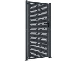 vidaXL - Poort - 100x200 - cm - met - vierkant - staal - antracietkleurig