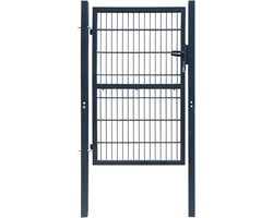 vidaXL - Poort - 100x200 - cm - staal - antracietkleurig