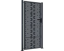 vidaXL - Poort - 105x205 - cm - met - vierkant - staal - antracietkleurig