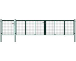 vidaXL - Poort - 500x75 - cm - staal - groen