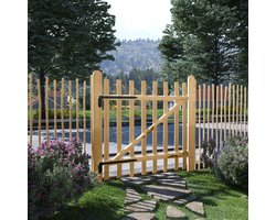 vidaXL - Poort - enkel - 100x100 - cm - hazelaarhout