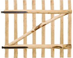 vidaXL - Poort - enkel - 100x90 - cm - hazelaarhout