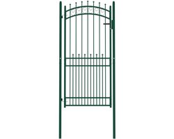 vidaXL - Poort - met - speerpunten - 100x200 - cm - staal - groen