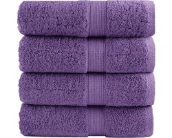 vidaXL - Premium - washandjes - SOLUND - 4 - stuks - paars - 30x30 - cm - 600 - g/m2