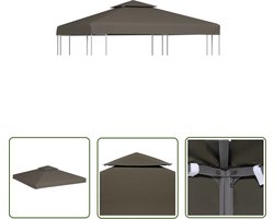 vidaXL Prieeloverkapping - Prieeldak - Prieeldak 2-laags 310 g/m² 3x3m taupe - Buitendak - Tuinaccessoires - Terrasdak