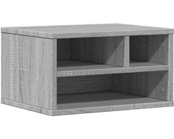 vidaXL Printerkastje 40x32x22,5 cm bewerkt hout grijs sonoma eiken - Printerkast - Bureau Organizer - Houten Kast - Grijze Kast - Compact Kastje
