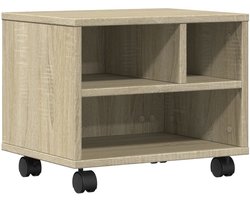 vidaXL Printerkastje - 41x32x34,5 cm - Sonoma eiken Printerstandaard - Printer Tafel - Bureaus Accessoires - Opbergruimte - Houten Meubilair