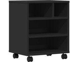 vidaXL - Printerkastje - met - wielen - 41x32x48 - cm - zwart