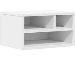 vidaXL Printerkastje - Wit - Bewerkt Hout - 40x32x22,5 cm Printerkastje - Printerkastjes - Bureau Organizer - Bureau Organiser