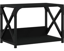 vidaXL - Printerstandaard - 2-laags - 44x26x31,5 - cm - bewerkt - hout - zwart
