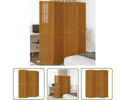 vidaXL Privacy Scherm - Kamerscherm - Kamerscherm met 4 panelen massief paulowniahout bruin - Bamboe Kamersscherm - Houten Kamersscherm - Paulownia Hout