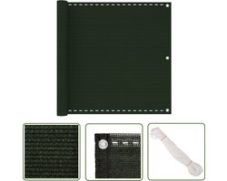 vidaXL Privacy Screen - Balkonscherm - Balkonscherm 90x300 cm HDPE donkergroen - Balkondecoratie - Buitendecoratie - Groene Decoratie