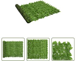 vidaXL Privacy Screen - Balkonscherm - Balkonscherm met groene bladeren 200x150 cm - Buitendecoratie - Balkondecoratie - Terrasdecoratie