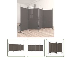 vidaXL Privacy Screen - Kamerscherm - Kamerscherm met 4 panelen 346x180 cm stof antracietkleurig - Wandafscheider - Vouwscherm - Stoffen Schermen