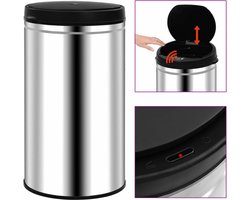 vidaXL - Prullenbak - met - automatische - sensor - 60 - L - roestvrij - staal