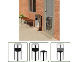 vidaXL Prullenbak - Wandasbak - Wandasbak/prullenbak roestvrij staal 26 L - Roestvrij Staal - Stainless Steel - Muurhangend