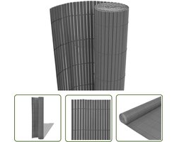 vidaXL Pvc Buis - Tuin Hek - Tuinafscheiding dubbelzijdig 90x500 cm PVC grijs - Tuinscherm - Privacy Scherm - Balkon Scheidingswand