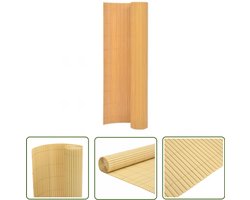 vidaXL Pvc Buis - Tuinafscheiding - Tuinafscheiding dubbelzijdig 110x400 cm geel - Groene Planten - Balkon Scheidingswand - Terrasscherm